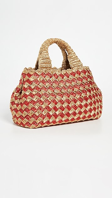 prada 草编钩针编织 canapa 托特包