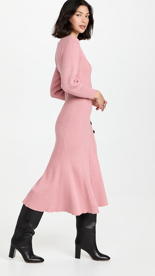 self portrait 粉色针织连衣裙 | shopbop