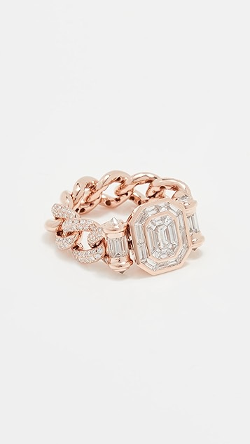 shay 18k 钻石光圈链条戒指