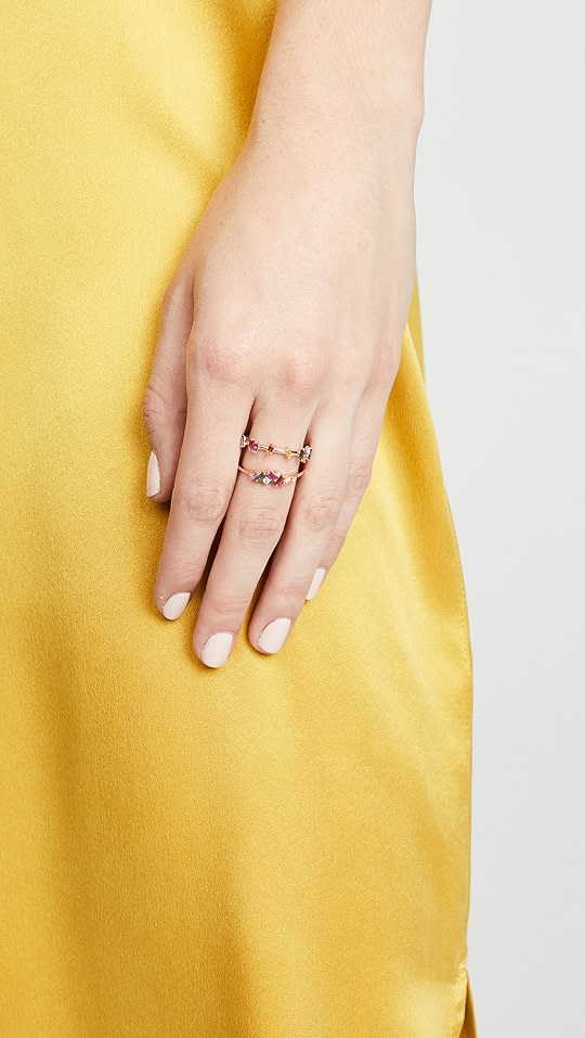 suzanne kalan 18k 长方形蓝宝石迷你戒指