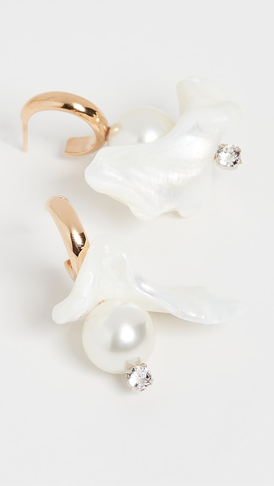 simone rocha 珍珠贝母圈式耳环 | shopbop