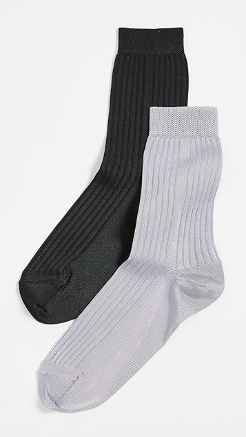 经典罗纹袜子 2 双装