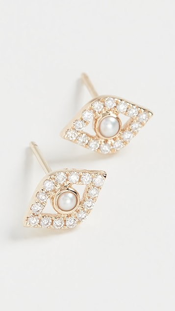 14k 大号包镶魔眼耳钉