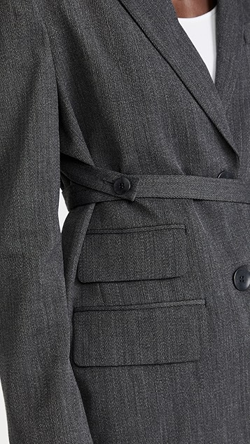 tibi luka 西装面料束带西装外套