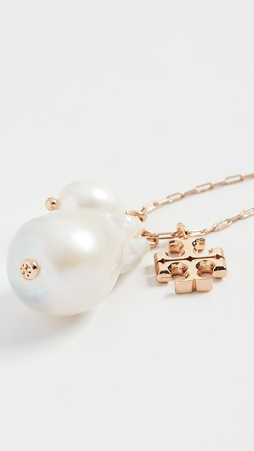 tory burch kira 珍珠吊坠项链