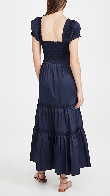 tory burch 汤丽柏琦 抽褶中长连衣裙