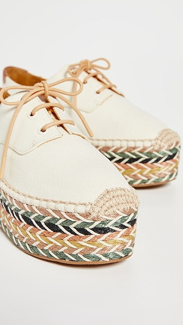 多色厚底牛津麻编平底鞋