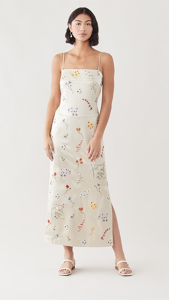 tory burch 刺绣直筒连衣裙 | shopbop