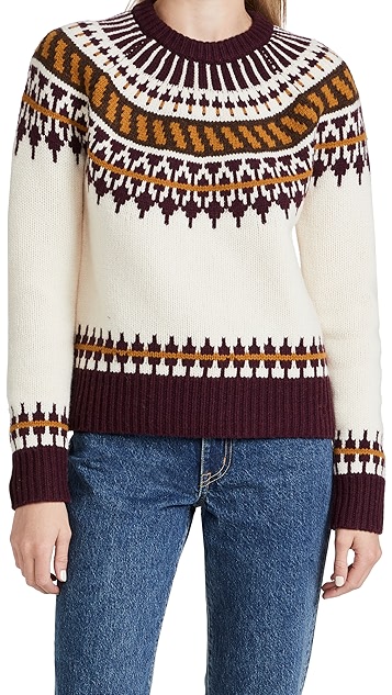 tory burch 费尔岛风印花毛衣