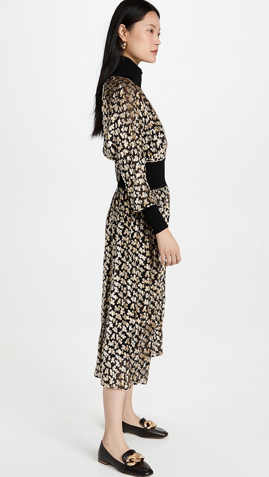 tory burch 汤丽柏琦 天鹅绒凹纹连衣裙