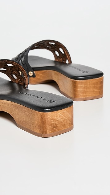 tory burch 汤丽柏琦 篮式编织木底鞋