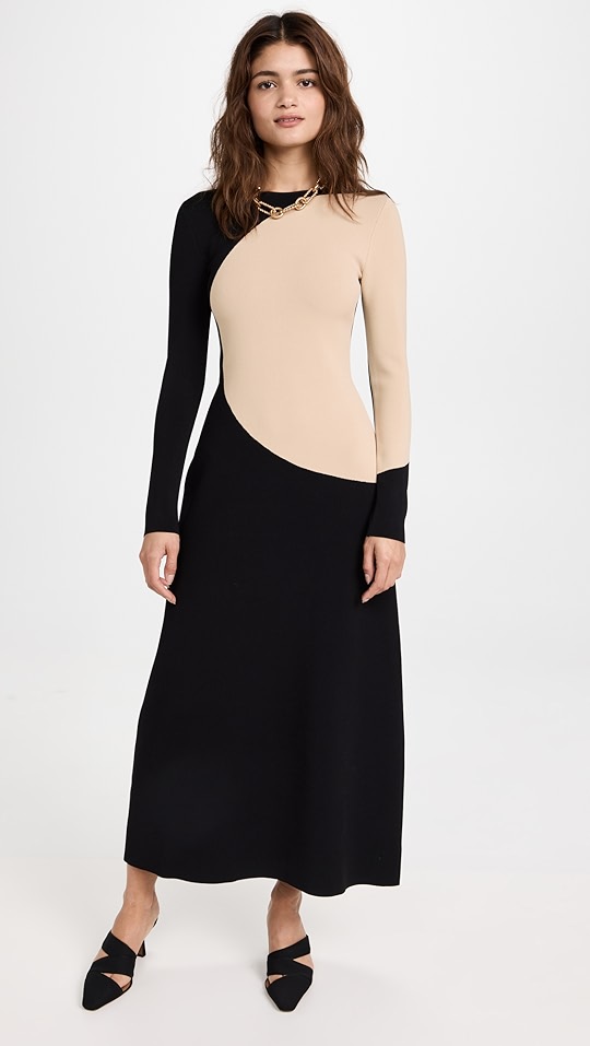 tory burch 汤丽柏琦 拼色直筒连衣裙