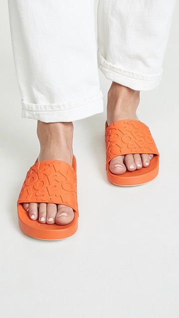 tory sport 压花徽标凉拖鞋