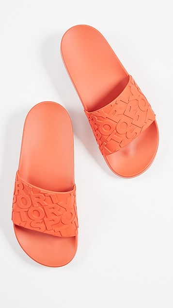 tory sport 压花徽标凉拖鞋