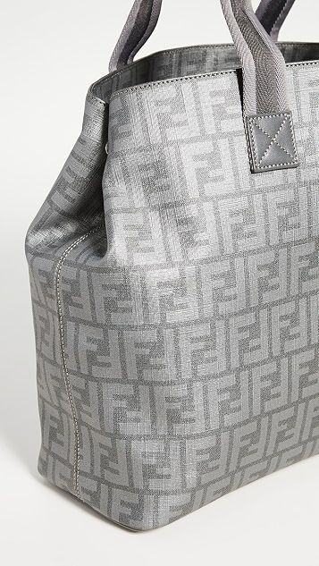 fendi 灰色涂层帆布托特包