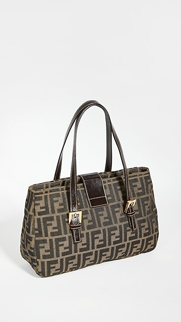 what goes around comes around fendi zucca 棕色手提包
