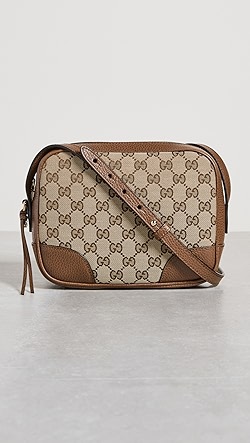 what goes around comes around gucci bree 棕色帆布斜挎包.
