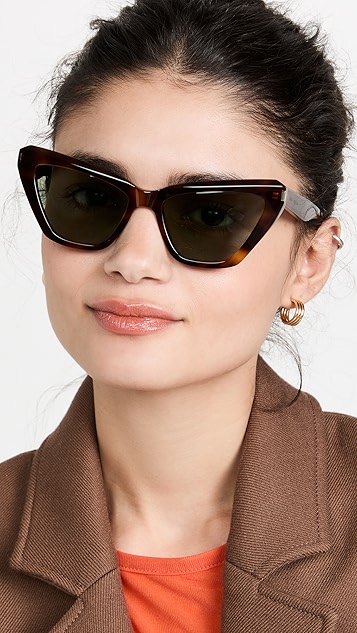 saint laurent 斜角猫眼太阳镜