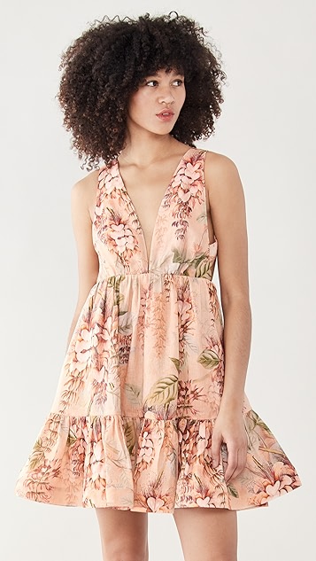 candescent 低 v 领迷你连衣裙