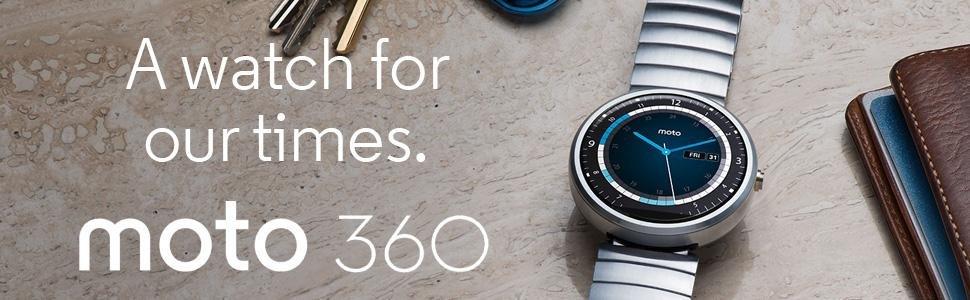 摩托罗拉1 56 英寸moto 360 智能手表23 毫米 适用于android 和iphone 浅金属 制造商已停产 亚马逊中国 数码影音
