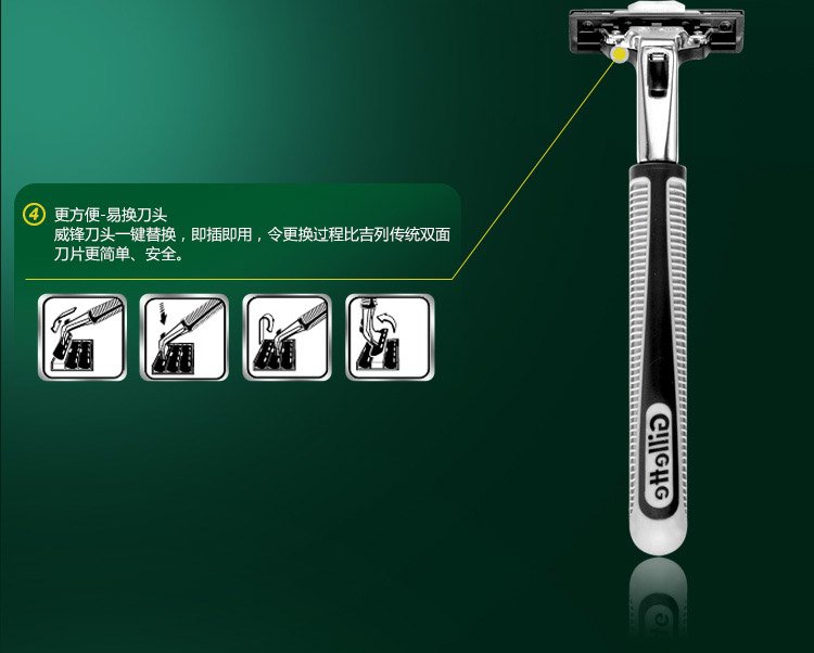 gillette吉列剃须刀 威锋旋转双层刀片(5刀头)