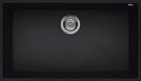 Elleci Lkqbso 厨房水槽由花岗岩 Keratek 制成 带单碗quadra 130 悬挂式安装 K86 黑色 Lkqbso 黑色 亚马逊中国 家居装修