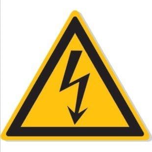 100个装国际闪电标识 安全标识牌 强电三角形标签 25mm耐60℃ ele