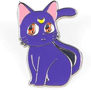 anime source 美少女战士月亮月亮黑紫色猫使用 tsukino 翻领别针首饰