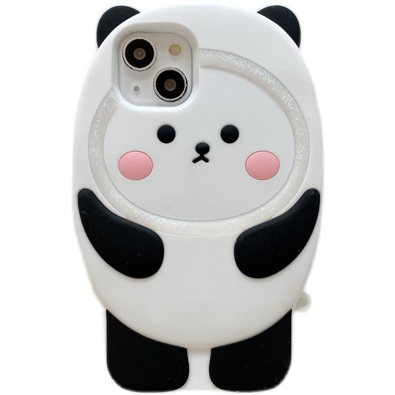 Super thick soft silicone phone case for Apple iPhone iPhone Red Panda Black and white D cartoon animal Cute cute children girls Boys