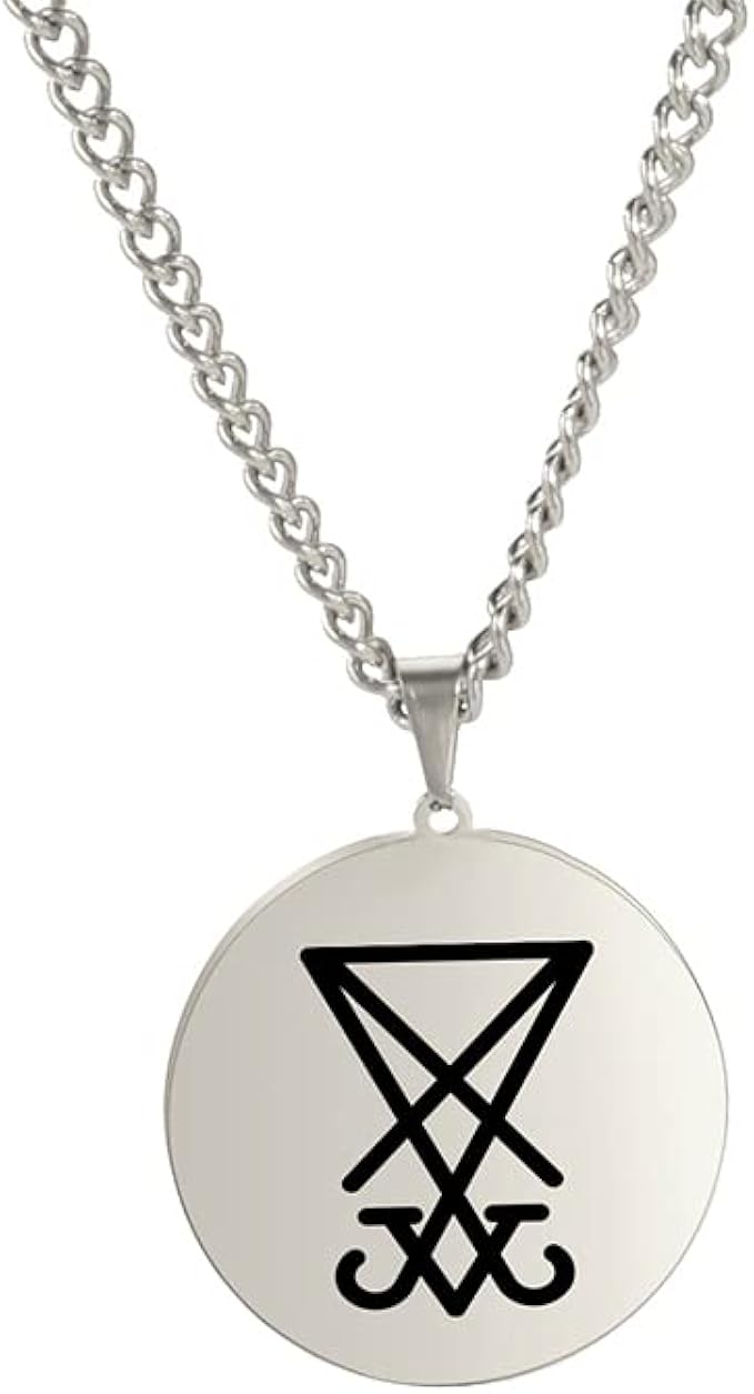 sigil of lucifer 吊坠项链路西法印章项链撒旦密封项链不锈钢撒旦教