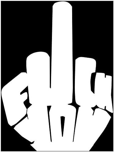 * you 中指乙烯基贴纸(3.81 厘米 x 5.08 厘米,白色)