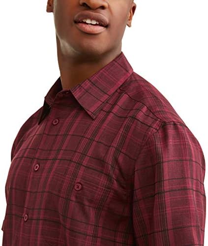 george 男式抗皱府绸纽扣短袖衬衫 wine punch small 【george】 服饰