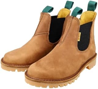 jim green 男式 stockman 一脚蹬靴防水全粒面皮革工作或正装靴