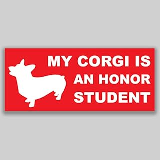 jmm industries my corgi is an honor student 乙烯基贴纸车窗保险杠