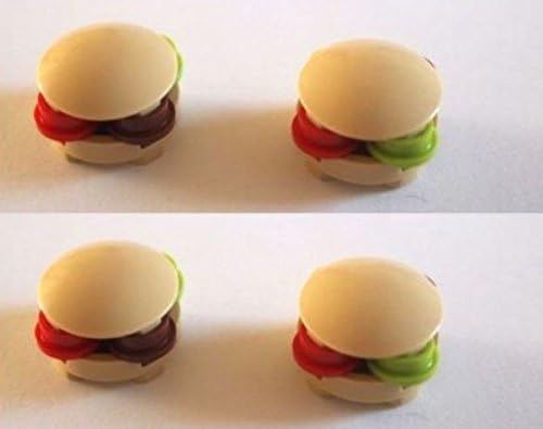lego 乐高配件:4 x 汉堡包食物迷你公仔海绵宝宝