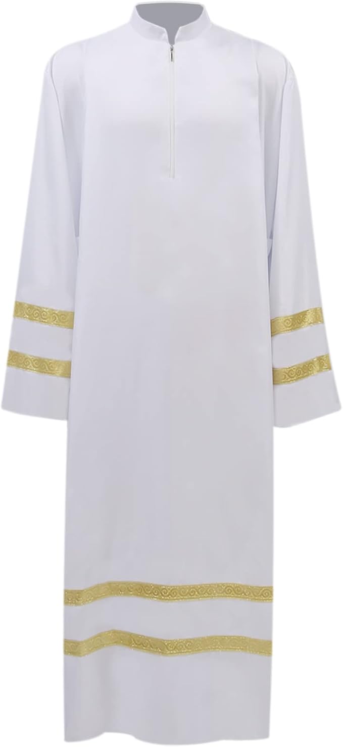 myayd 白色牧师长袍 cassock 教堂长袍合唱团 牧师 pulpit 礼服