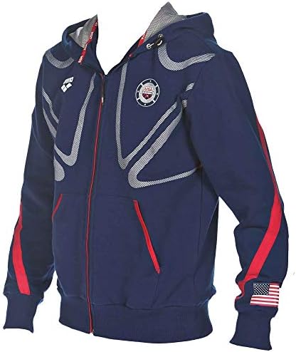 arena 官方美国游泳国家队中性款拉链连帽夹克 : 亚马逊中国: 运动