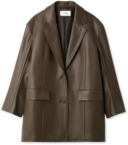 d 皮革风格西装外套 jk fwfj234208 女士, 棕色, 1 : 亚马逊中国