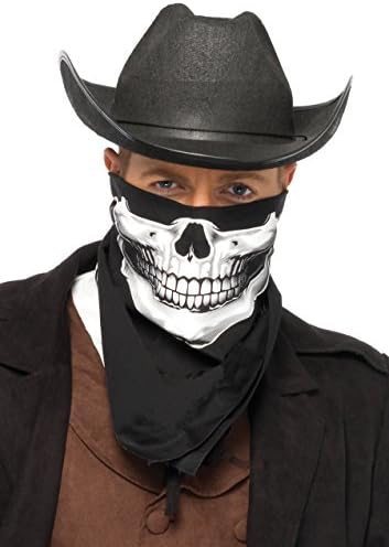 leg avenue 女式骷髅万圣节头巾服装配饰 black/white skull one size