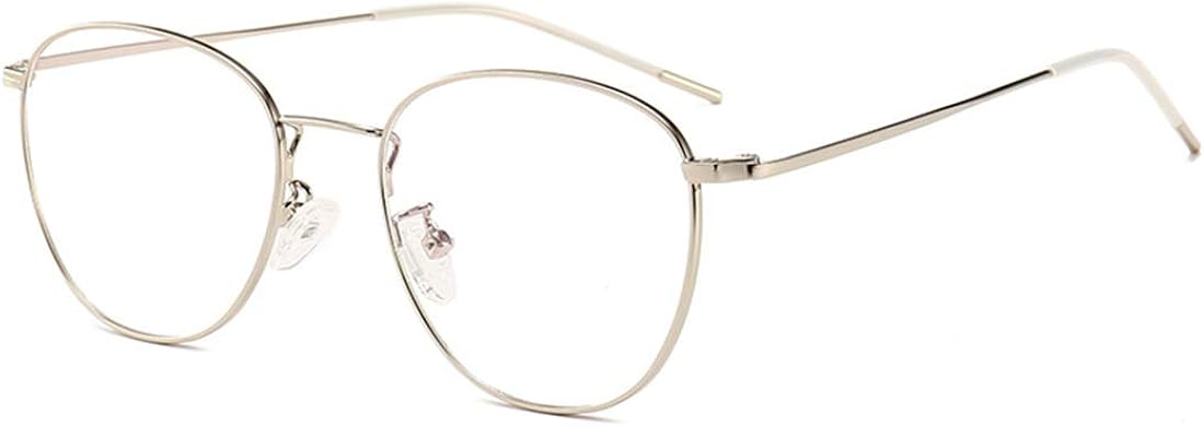 Livho Blue Light Blocking Glasses, Retro Round Fake Eyeglasses Frames Anti UV Ray Filter Computer Gaming Glasses Women Men (Gold Black Frame,Transparent lens)