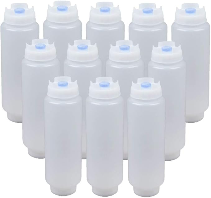 fifo 挤压瓶可填充,16 盎司(约 453.6 克)蓝色笔尖(12 瓶装)