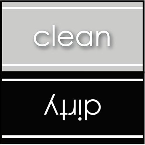 clean dirty 洗碗机磁铁 - 洗衣标志 - 灰色和黑色(壁画)