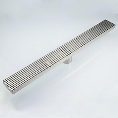 S Homestore 矩形直线淋浴排水沟 24英寸 约60 96厘米 带格栅 拉丝304不锈钢浴室地面排水沟 淋浴地面排水沟 S Homestore 价格报价图片 亚马逊中国