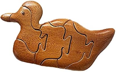 yovqnmxanimal木制拼图玩具*游戏儿童木块拼图(鸭色)