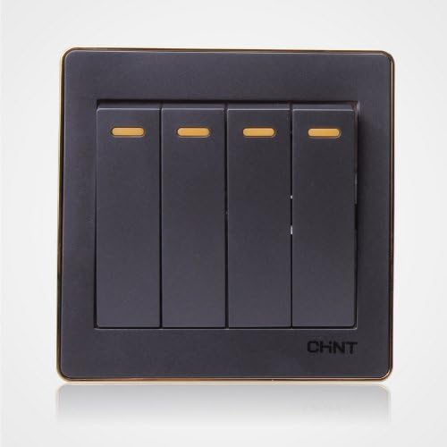 chint 正泰 new6d 四开单控开关 黑色