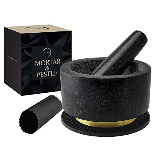 mortar and pestle 套装 * 天然重型花岗岩 5.