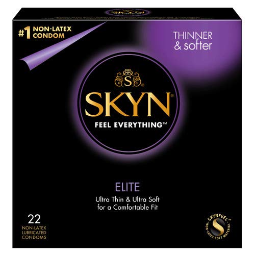 Lifestyles SKYN Elite with silver Lunamax pocket protector, non-latex polyisoprene * set -22 packs