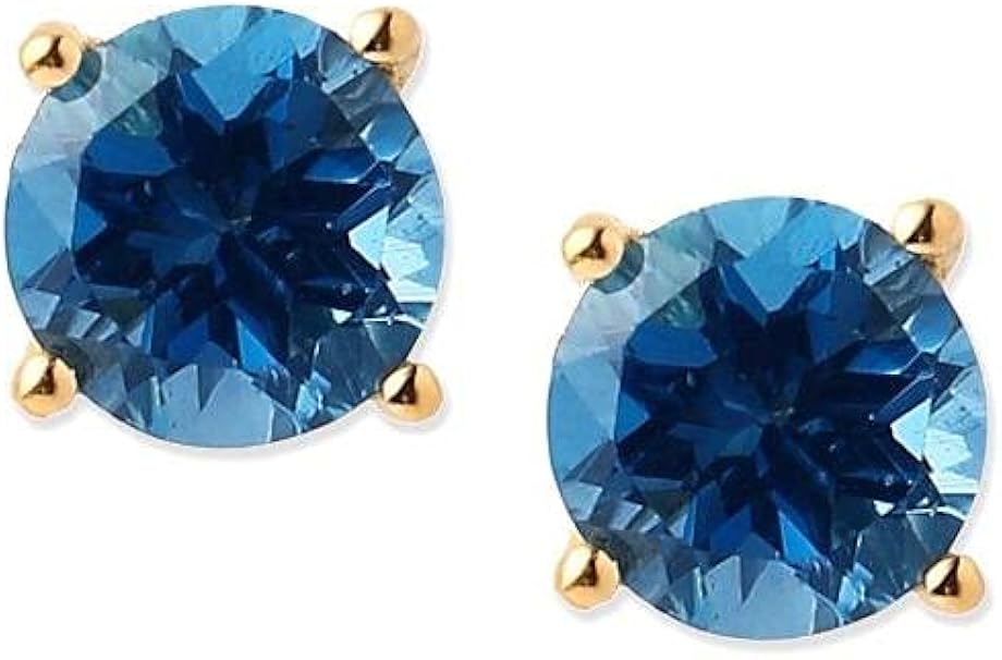 Yotreasure 天蓝色托帕石玛瑙石榴石黄水晶月光石紫水晶绿松石拉长石实心10k 黄金耳钉正品宝石珠宝 宝石金属 黃玉 亚马逊中国 珠宝首饰