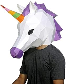 3d 独角兽头面具服装派对角色扮演 - 服装派对表演特别活动普通趣味