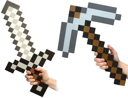 官方授权minecraft Foam Sword我的世界游戏剑镐头组合武器装备 玩具 亚马逊中国